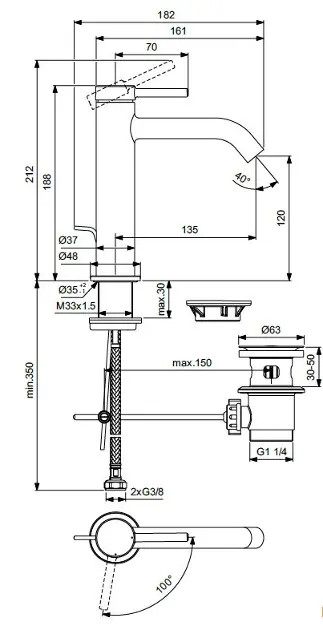 Ideal Standard - Ceraline Nuovo - Mosdó csaptelep - BD761AA – 2. kép