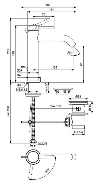 Ideal Standard - Ceraline Nuovo - Mosdó csaptelep - BD761XG – 2. kép