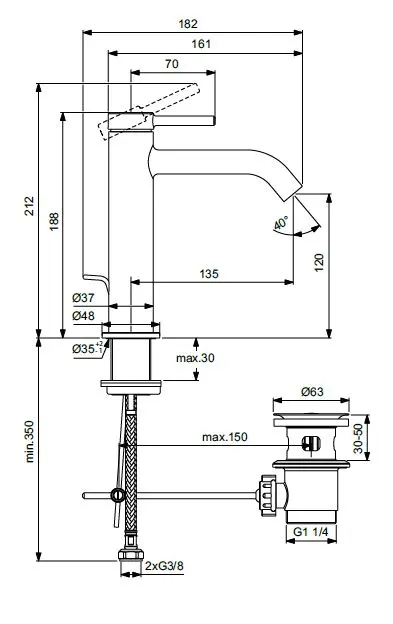 Ideal Standard - Ceraline Nuovo - Mosdó csaptelep - BD847AA – 2. kép