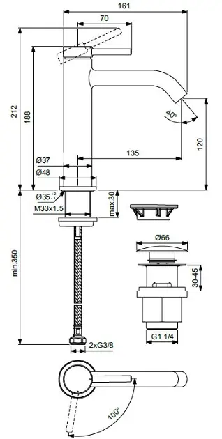 Ideal Standard - Ceraline Nuovo - Mosdó csaptelep - BD959AA – 2. kép