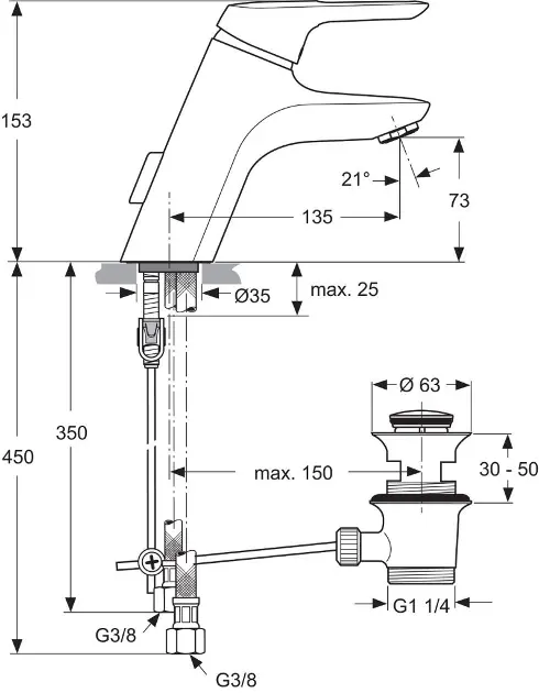 Ideal Standard - CeraMix Blue - Mosdó csaptelep - A5646AA – 2. kép