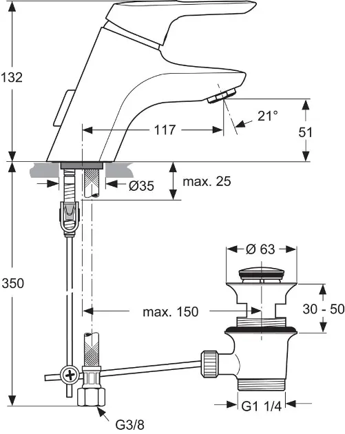 Ideal Standard - CeraMix Blue - Mosdó csaptelep - A5651AA – 2. kép
