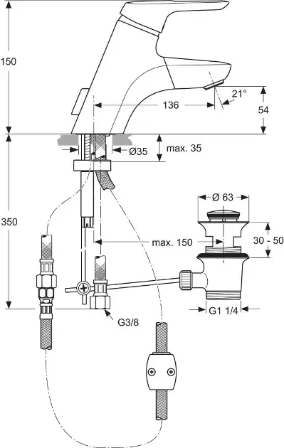 Ideal Standard - CeraMix Blue - Mosdó csaptelep - A5654AA – 2. kép