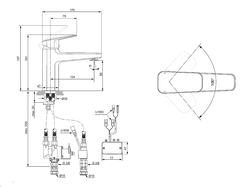 Ideal Standard - Ceraplan iX - Mosdó csaptelep - BD282XG – 2. kép