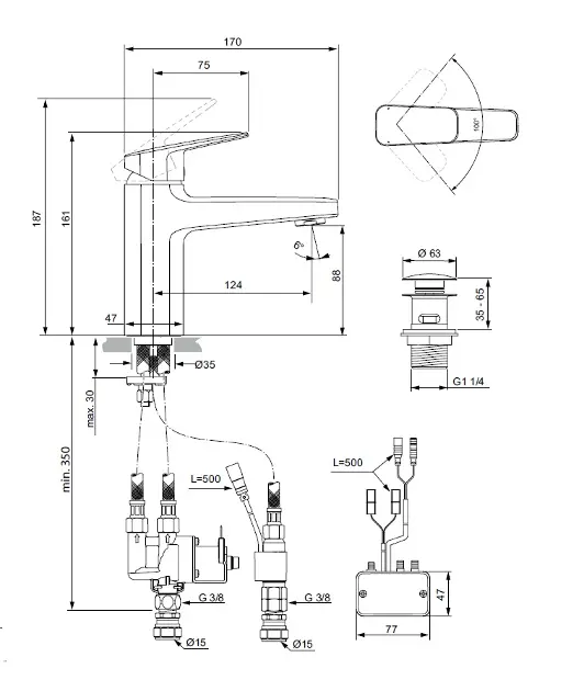 Ideal Standard - Ceraplan iX - Mosdó csaptelep - BD283XG – 2. kép