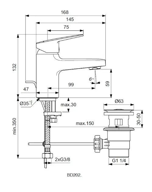 Ideal Standard - CeraPlan - Mosdó csaptelep - BD202AA – 2. kép