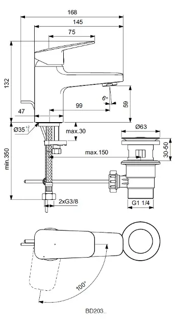 Ideal Standard - CeraPlan - Mosdó csaptelep - BD203AA – 2. kép