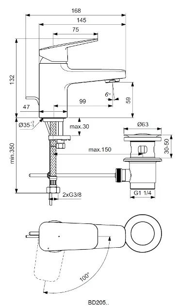 Ideal Standard - CeraPlan - Mosdó csaptelep - BD205AA – 2. kép