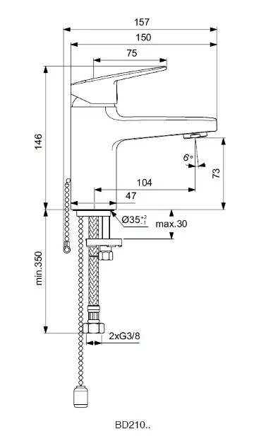 Ideal Standard - CeraPlan - Mosdó csaptelep - BD210AA – 2. kép
