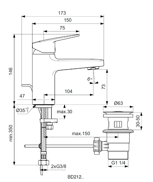 Ideal Standard - CeraPlan - Mosdó csaptelep - BD212AA – 2. kép