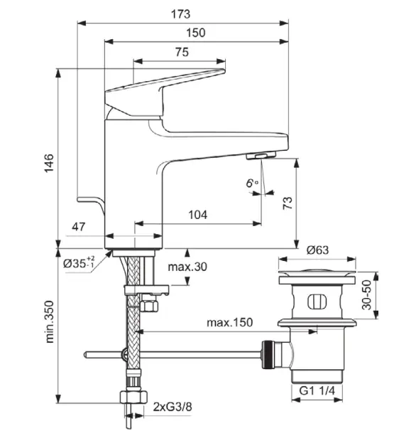 Ideal Standard - CeraPlan - Mosdó csaptelep - BD214XG – 2. kép