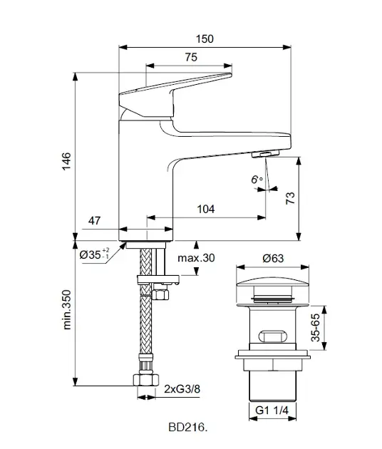Ideal Standard - CeraPlan - Mosdó csaptelep - BD216AA – 2. kép