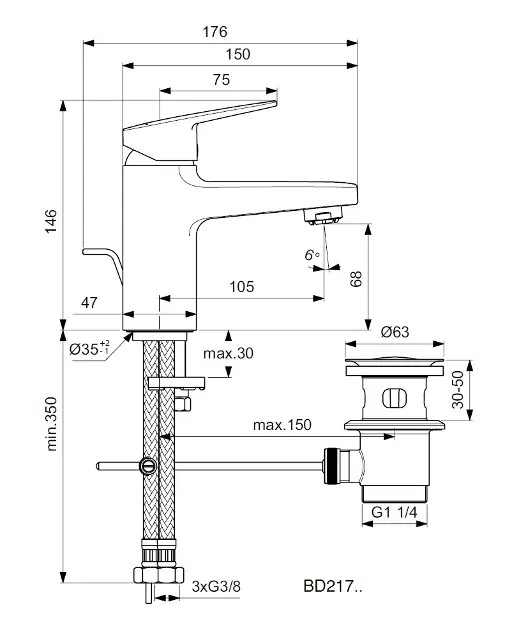 Ideal Standard - CeraPlan - Mosdó csaptelep - BD217AA – 2. kép