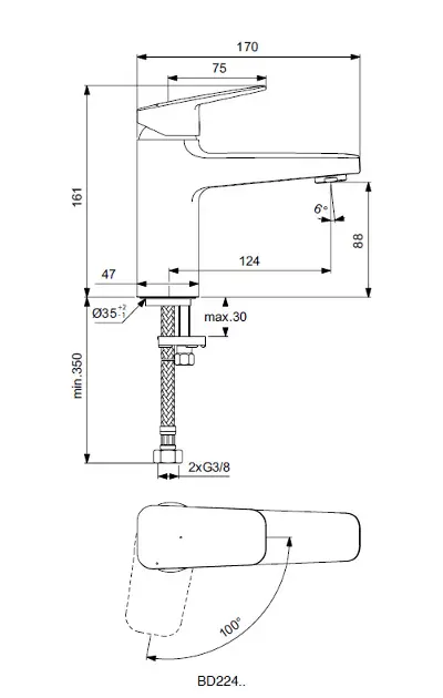 Ideal Standard - CeraPlan - Mosdó csaptelep - BD224AA – 2. kép