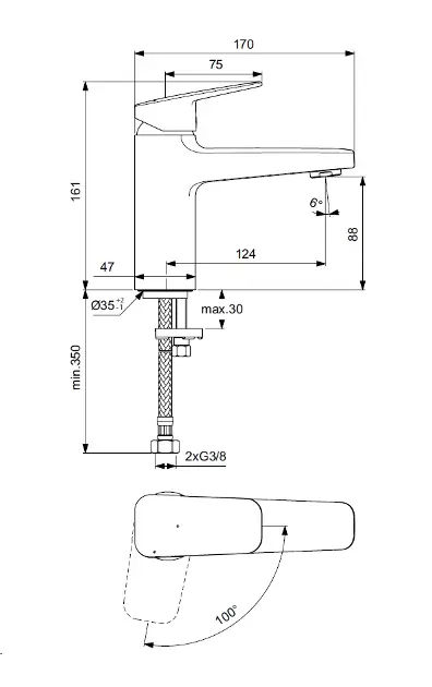 Ideal Standard - CeraPlan - Mosdó csaptelep - BD224XG – 2. kép