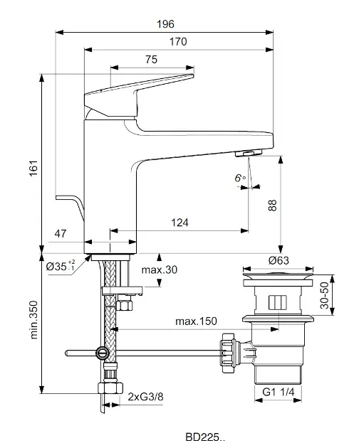 Ideal Standard - CeraPlan - Mosdó csaptelep - BD225AA – 2. kép