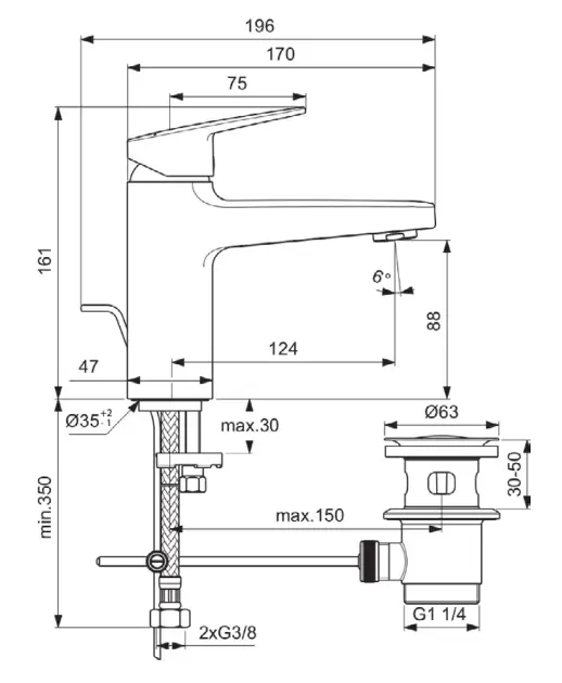 Ideal Standard - CeraPlan - Mosdó csaptelep - BD227XG – 2. kép