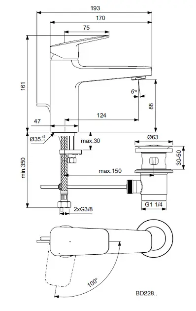 Ideal Standard - CeraPlan - Mosdó csaptelep - BD228AA – 2. kép