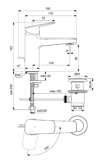 Ideal Standard - CeraPlan - Mosdó csaptelep - BD228XG – 2. kép