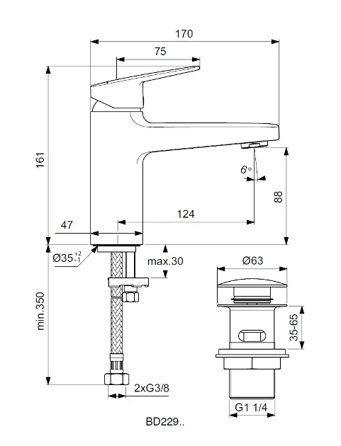 Ideal Standard - CeraPlan - Mosdó csaptelep - BD229AA – 2. kép