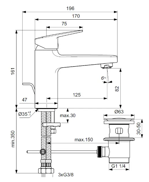 Ideal Standard - CeraPlan - Mosdó csaptelep - BD230AA – 2. kép