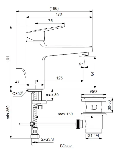 Ideal Standard - CeraPlan - Mosdó csaptelep - BD232AA – 2. kép