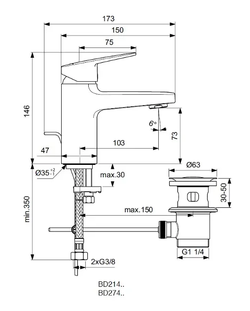 Ideal Standard - CeraPlan - Mosdó csaptelep - BD274AA – 2. kép