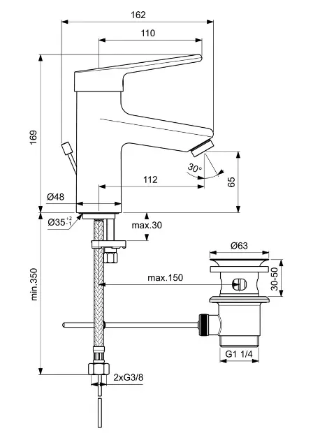 Ideal Standard - Ceraplus II - Mosdó csaptelep - BC091AA – 2. kép