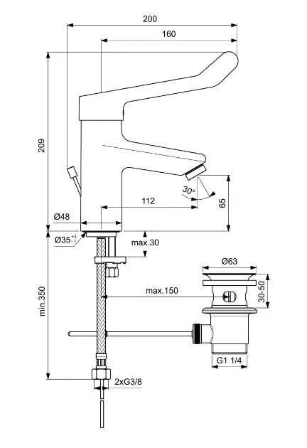 Ideal Standard - Ceraplus II - Mosdó csaptelep - BC097AA – 2. kép