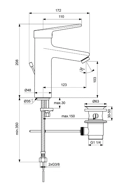 Ideal Standard - Ceraplus II - Mosdó csaptelep - BC099AA – 2. kép