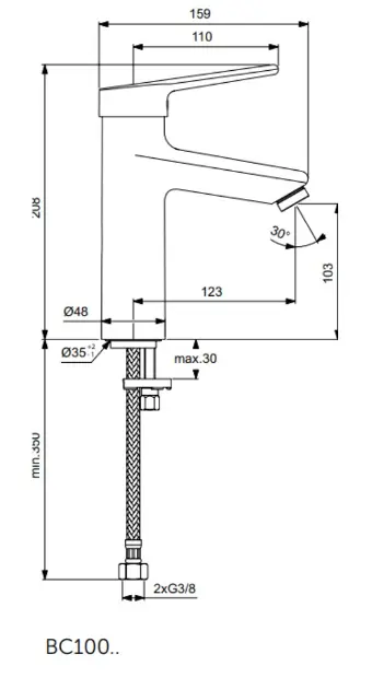 Ideal Standard - Ceraplus II - Mosdó csaptelep - BC100AA – 2. kép