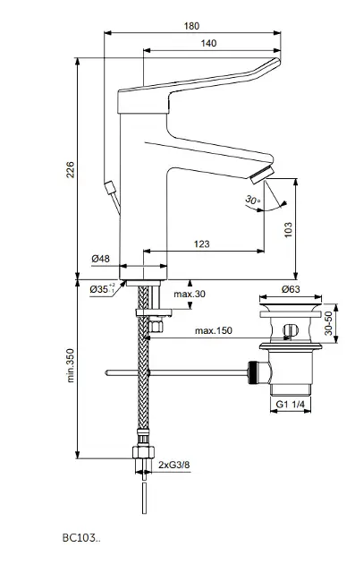 Ideal Standard - Ceraplus II - Mosdó csaptelep - BC103AA – 2. kép
