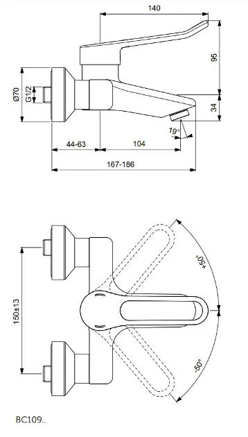 Ideal Standard - Ceraplus II - Mosdó csaptelep - BC109AA – 2. kép