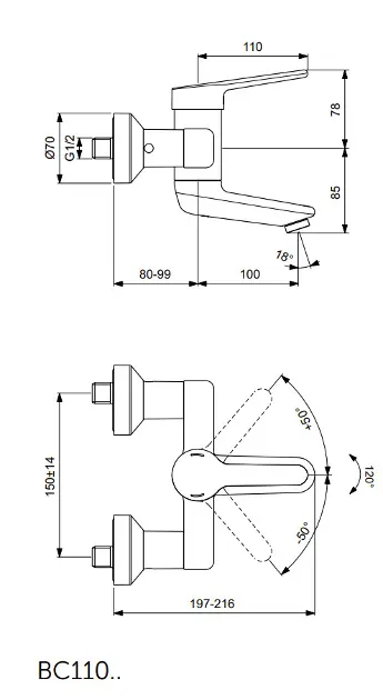 Ideal Standard - Ceraplus II - Mosdó csaptelep - BC110AA – 2. kép