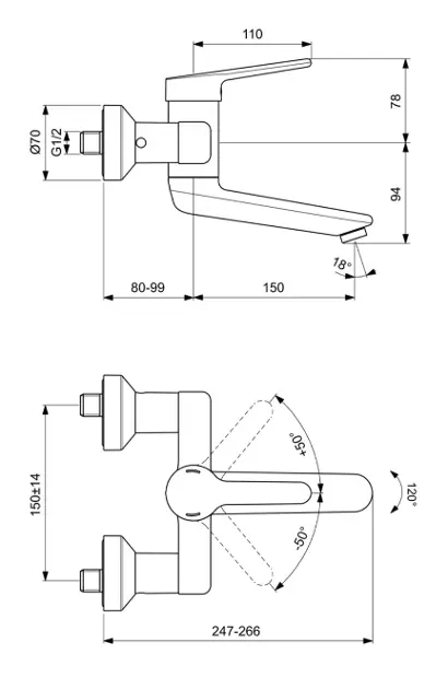Ideal Standard - Ceraplus II - Mosdó csaptelep - BC111AA – 2. kép