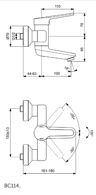 Ideal Standard - Ceraplus II - Mosdó csaptelep - BC114AA – 2. kép