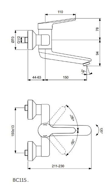 Ideal Standard - Ceraplus II - Mosdó csaptelep - BC115AA – 2. kép