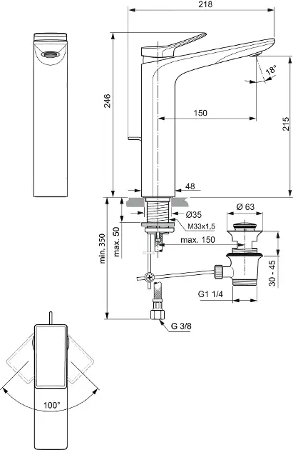 Ideal Standard - Conca Tap - Mosdó csaptelep - BC757A2 – 2. kép