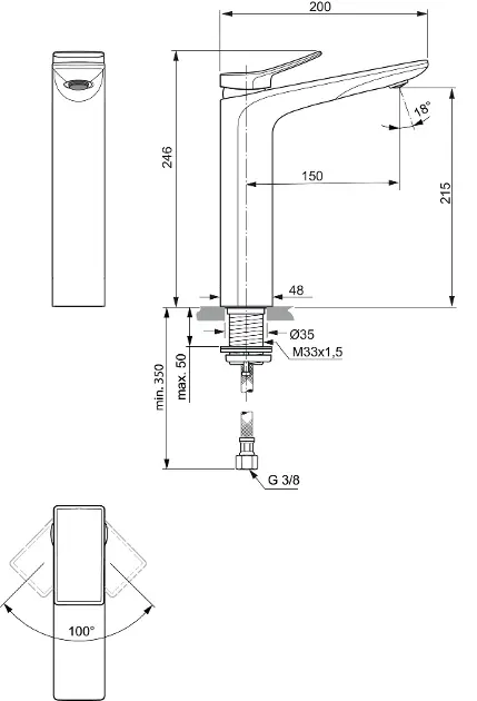 Ideal Standard - Conca Tap - Mosdó csaptelep - BC758A5 – 2. kép