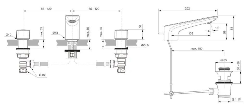 Ideal Standard - Conca Tap - Mosdó csaptelep - BC759A5 – 2. kép