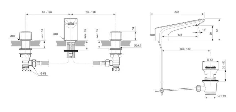 Ideal Standard - Conca Tap - Mosdó csaptelep - BC759AA – 2. kép