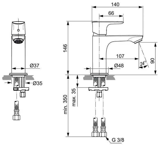 Ideal Standard - Connect Air - Mosdó csaptelep - A7010A5 – 2. kép