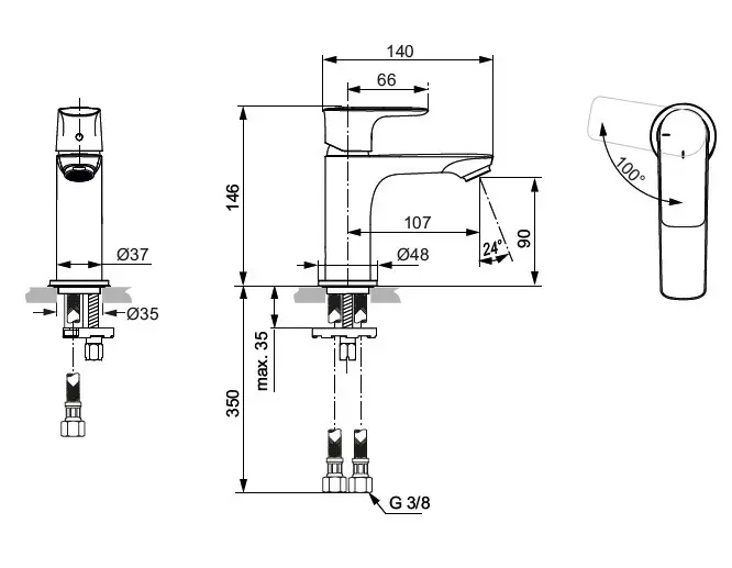 Ideal Standard - Connect Air - Mosdó csaptelep - A7011AA – 2. kép