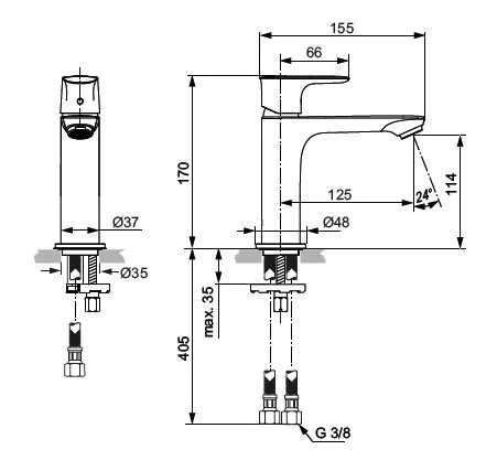 Ideal Standard - Connect Air - Mosdó csaptelep - A7015AA – 2. kép