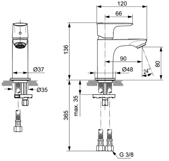 Ideal Standard - Connect Air - Mosdó csaptelep - A7018A2 – 2. kép