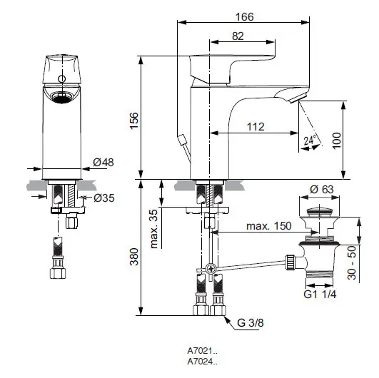 Ideal Standard - Connect Air - Mosdó csaptelep - A7021AA – 2. kép