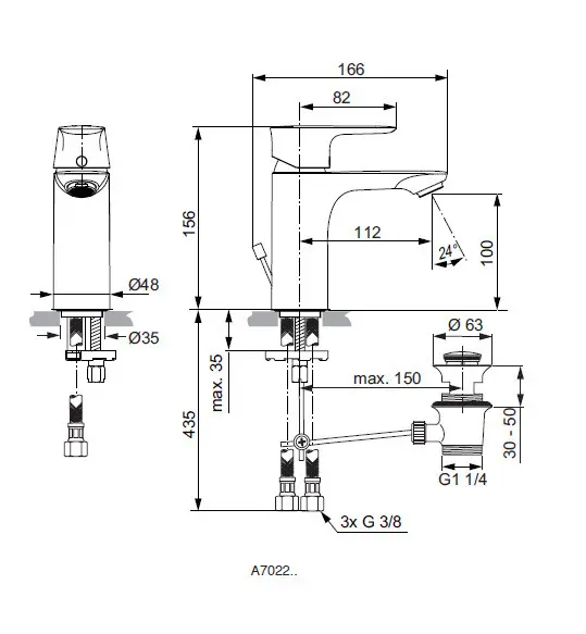 Ideal Standard - Connect Air - Mosdó csaptelep - A7022GN – 2. kép