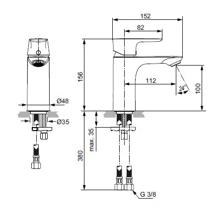 Ideal Standard - Connect Air - Mosdó csaptelep - A7024AA – 2. kép