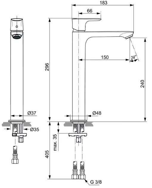 Ideal Standard - Connect Air - Mosdó csaptelep - A7027GN – 2. kép