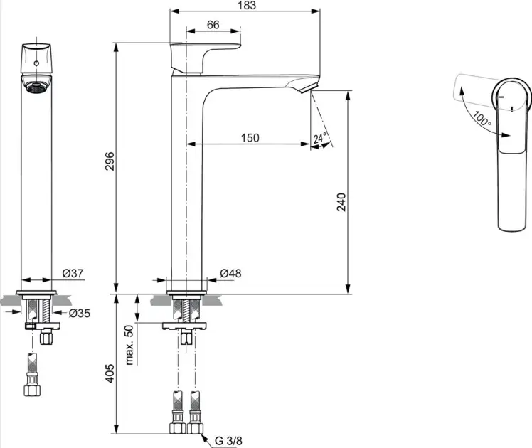 Ideal Standard - Connect Air - Mosdó csaptelep - A7028A5 – 2. kép
